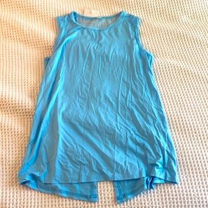 Light blue workout top NWT with mesh and tie back
